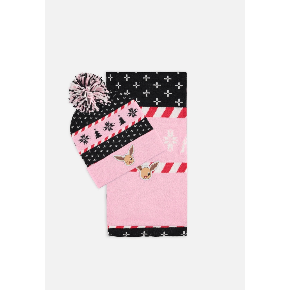 Pokémon - Eevee Gift Set Bonnet & écharpe - Rose
